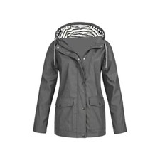 Ladies Outdoor Wind Rain Forest Jacket Coat Plus Size Womens Waterproof Raincoat