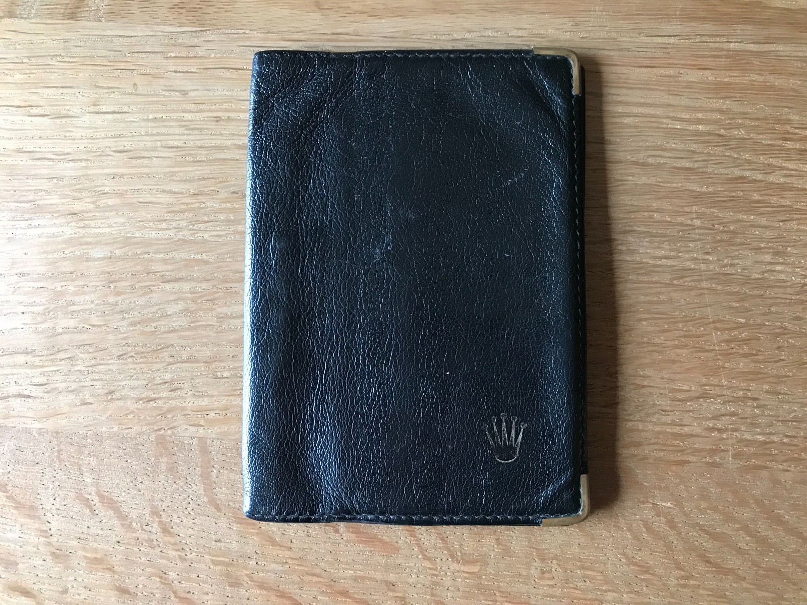 Card Holder ROLEX - Black Leather - Vintage - Watch-image