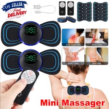 5pcs Portable Mini Electric Neck Back Massager Patch Stimulator Cervical Massage