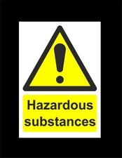 HAZARDOUS SUBSTANCES sign or sticker size choice COHSS toxic corrosive chemical