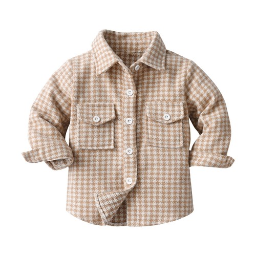 Toddler Baby Boys Girls Plaid Flannel Shirt Jacket Button Down Long Sleeve Tops - Picture 7 of 37