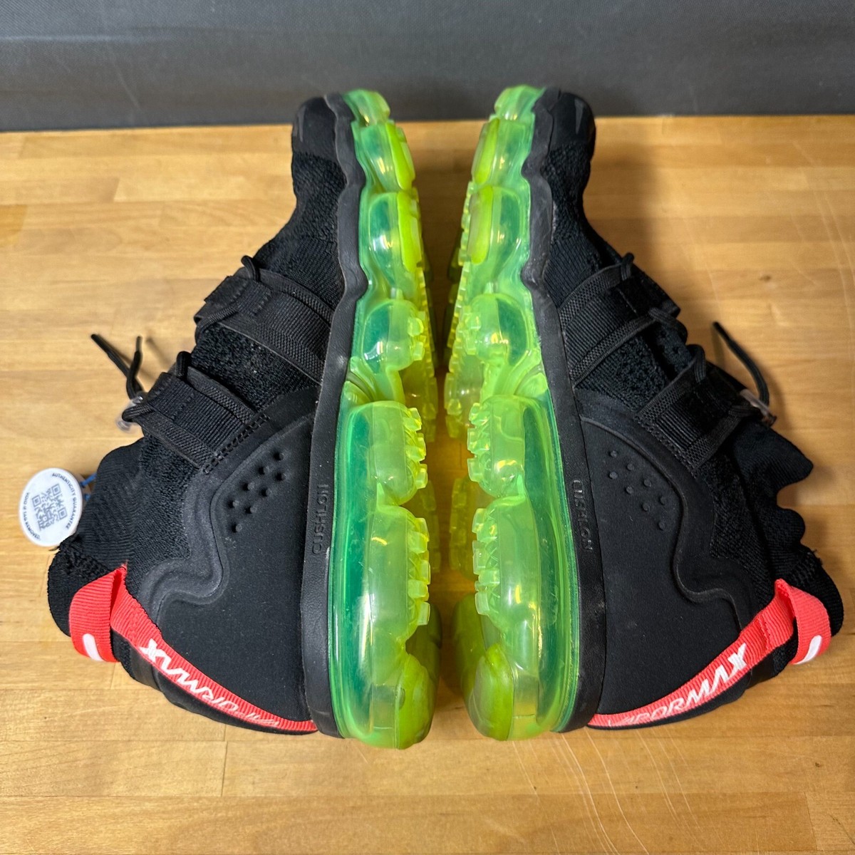 Nike Air VaporMax Utility Flyknit Black Volt AH6834-007 Men\'s 12 Running Shoes Nike Air VaporMax Utility Triple Black Men main image 2