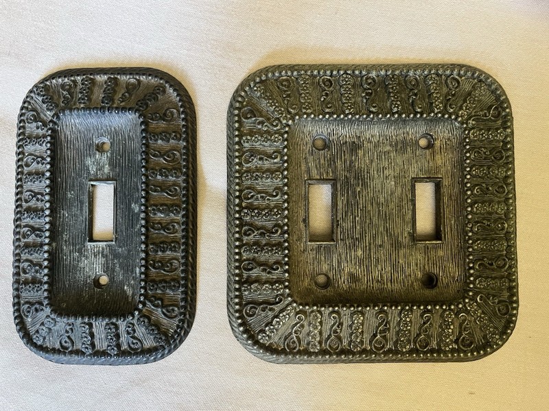 Lot Of 2: 1968 AMER. TACK & HDWE. CO Brass Switch Plates