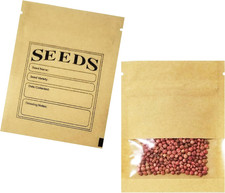 100 Pack Small Resealable Seed Envelopes with Clear Window 2.7X3.7Inch Brown Kra