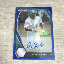 2021 Panini Prizm Draft Picks Auto Blue Prizm #PDP148 Quincy Hamilton /99