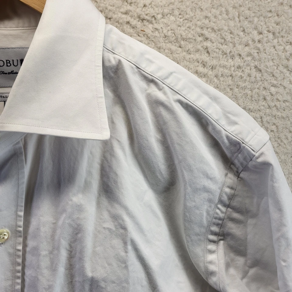 Camisa de vestir de lujo de algodón ajuste a medida LEDBURY para hombre 16,5 grande Foto 4 de 4