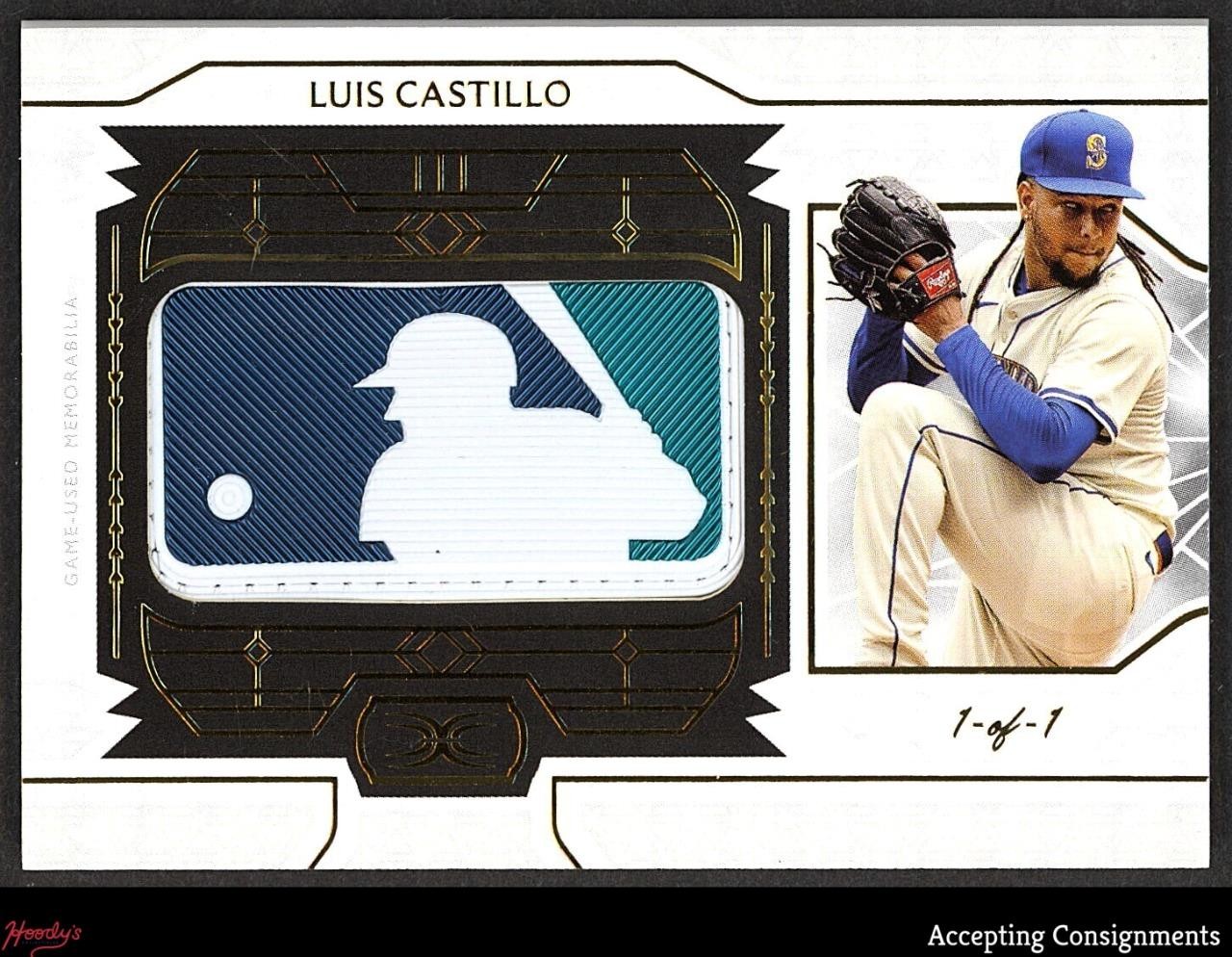 2024 Topps Definitive MLB Logo Luis Castillo GAME USED LOGOMAN TAG PATCH 1/1