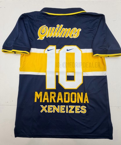 1996/97 Boca Juniors Retro Home Jersey Maradona #10 Vintage Iconic Blue Gold