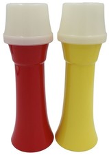 Vintage Tupperware Ketchup  Mustard Dispensers With Pumps  Lids