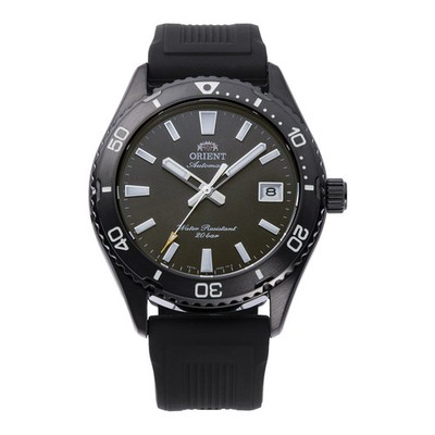 ORIENT RA-AC0Q10N Herrenuhr Automatik Stahlband Silikon Zifferblatt schwarz