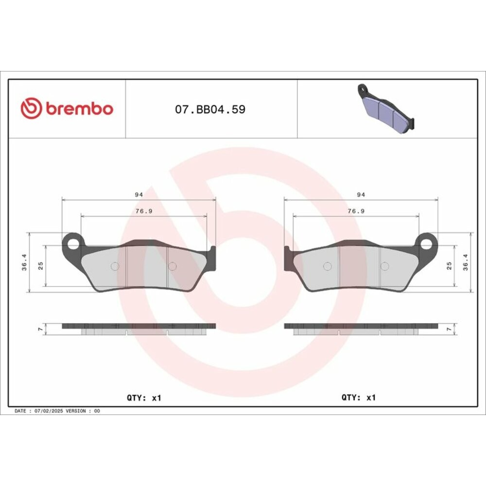 Brake Pads for KTM 1290 SUPER ADVENTURE ABS 2015-2016 Rear Sinter OE Brembo - Image 99
