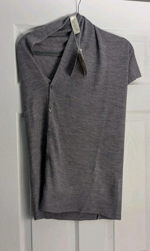 NWT Simply Noelle Gray Button Up Wrap Poncho OSFM - Picture 5 of 10