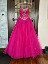 Prom Dress - Pink Corset-Back Strapless MoriLee Madeline Gardner Size 2