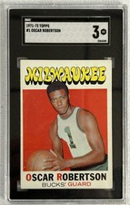 MA6 1971-72 Topps #1 Oscar Robertson Milwaukee Bucks SGC 3 VG