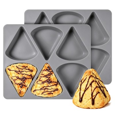 Rolitwils 2-Pack 6-Cavity Silicone Scone Pan: Non-Stick, Oven/DW Safe, BPA Free