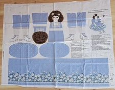 Vintage Daisy Doll Sewing Craft Fabric Panel Cranston Print Works