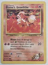 Blaine's Growlithe 62/132 Gym Heroes Unlimited Pokémon Card Wizards Of The Coast on eBay