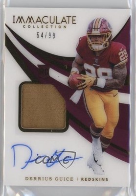 2018 Panini Immaculate 54/99 Derrius Guice #108 RPA Rookie Patch Auto RC 1n4o