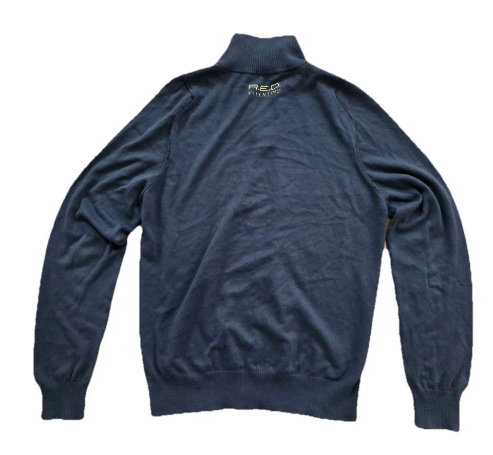 VALENTINO Red Cardigan Men's Zip Up Long Sleeve Full Zip Black Size XL A001787 - Image 2 of 4