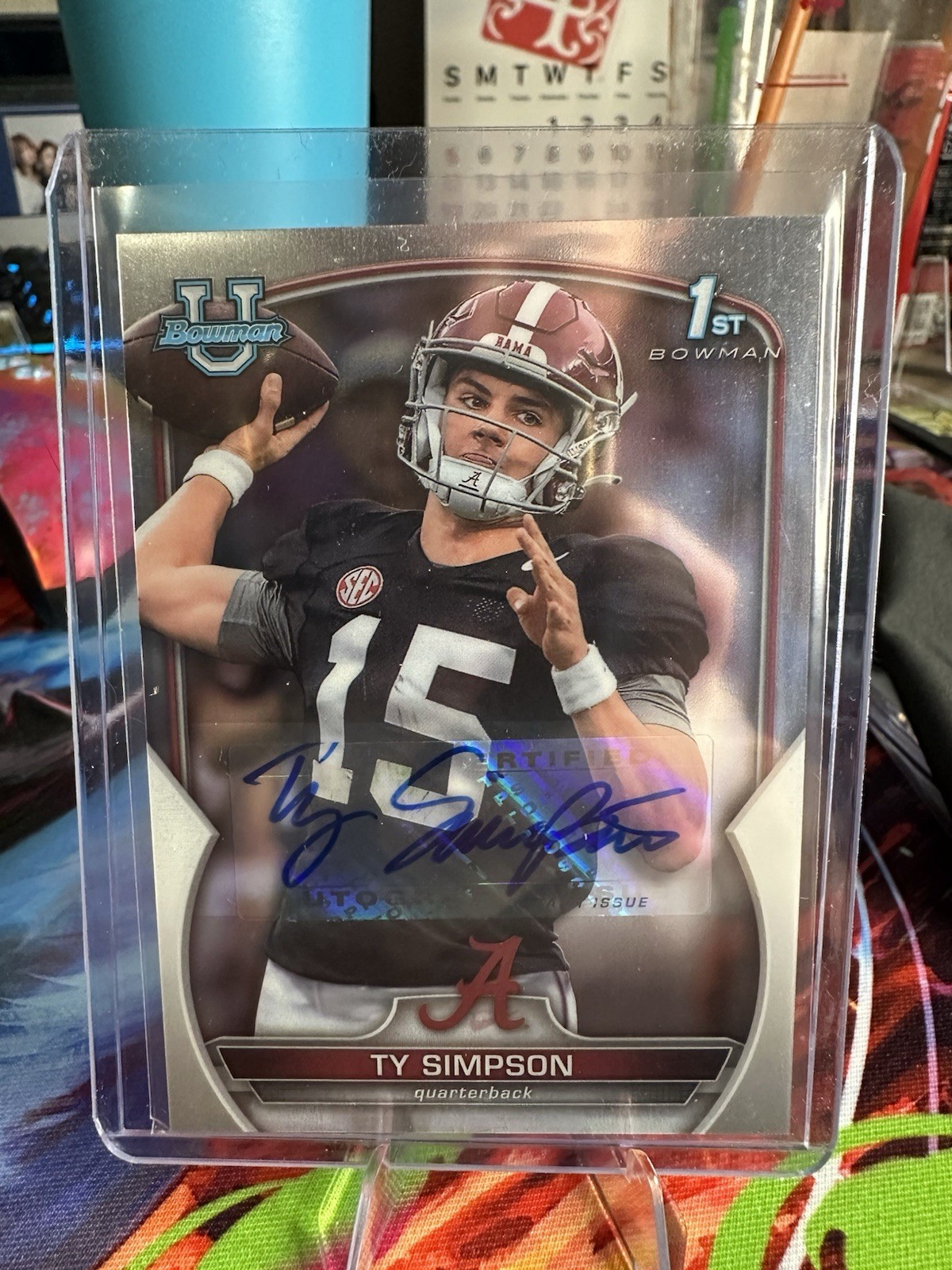 Ty Simpson - 2022 Bowman Chrome U - 1st Bowman - Base Auto - #80 1st Round Pick