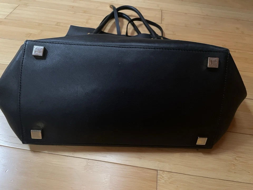 Michael Kors Collection Miranda Black Leather Tote Crossbody Bag Large - Image 4 of 4