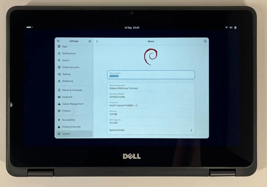 Dell Chromebook 3189 11.6" Touchscreen | 4GB RAM 32GB SSD | Linux | Charger - Image 2 of 4