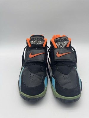 Nike Air Diamond Turf the Black/Total Orange/Gamma Blue colorway