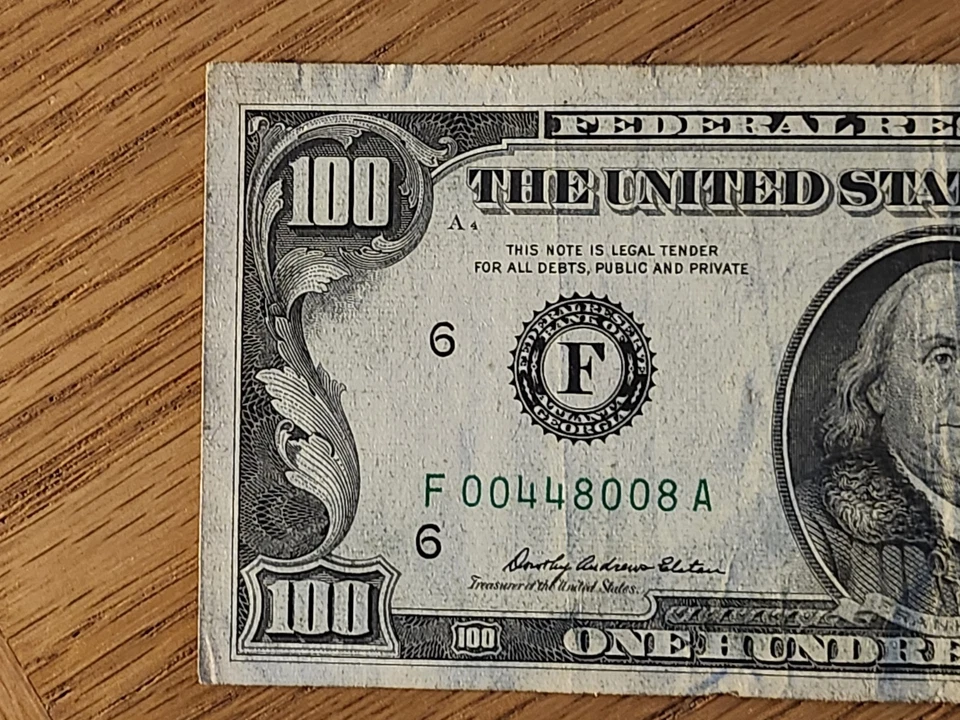 1969 $100 FEDERAL RESRVE NON-STAR F00448008A - Image 2 of 4