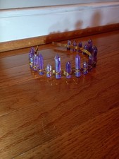 Purple Crystal Stone Gold Tiara Headband