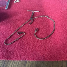 Vintage yellow gold filled double breasted pocket watch chain