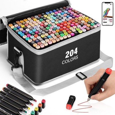 204 Farben Marker Stifte - Filzstifte Set - Permanenter Marker - Twin Tip Marker