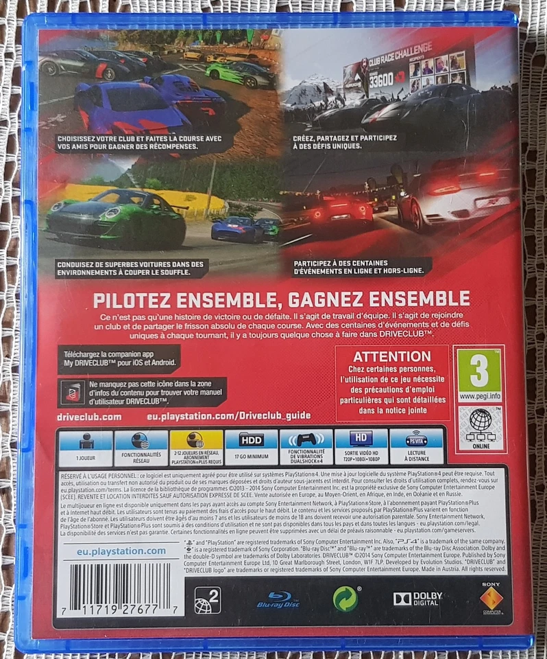 Driveclub Jeu Vidéo PS4 Playstation 4, photo 2 sur 3