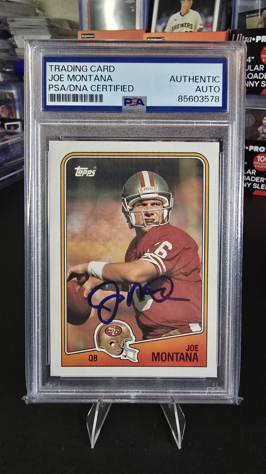 1988 Topps #38 Joe Montana Autograph PSA DNA Authentic Auto