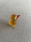 Vintage miniature handmade coloured glass bird figurine in Murano style