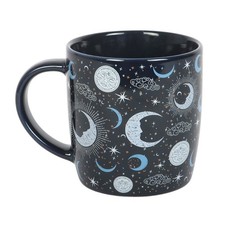 Mystical Blue Moon Mug Cup Tea Coffee Boxed Ceramic Home Office Night Black