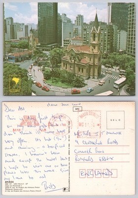 c32302 Largo do Paissandu Sao Paulo SP Brasilien Postkarte 1990 Meter