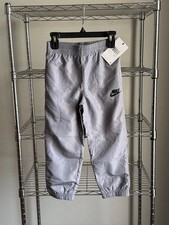 Nike Boys Gray Woven Polyester Jogger Pants Elastic Waist Pull On 4-5Y