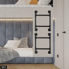 2 Step Ladder 58cm Wall Mount Black Steel Stool RV Loft Bed Bunk US Ship