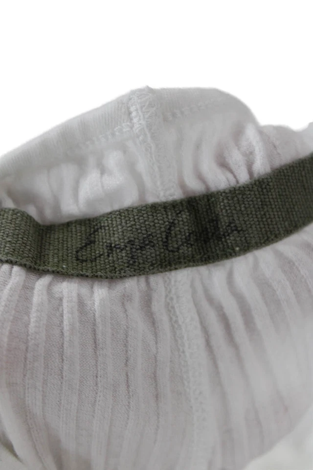 Enza Costa Women Cropped White Cotton Blend Tank Top Size S - Image 4 of 4