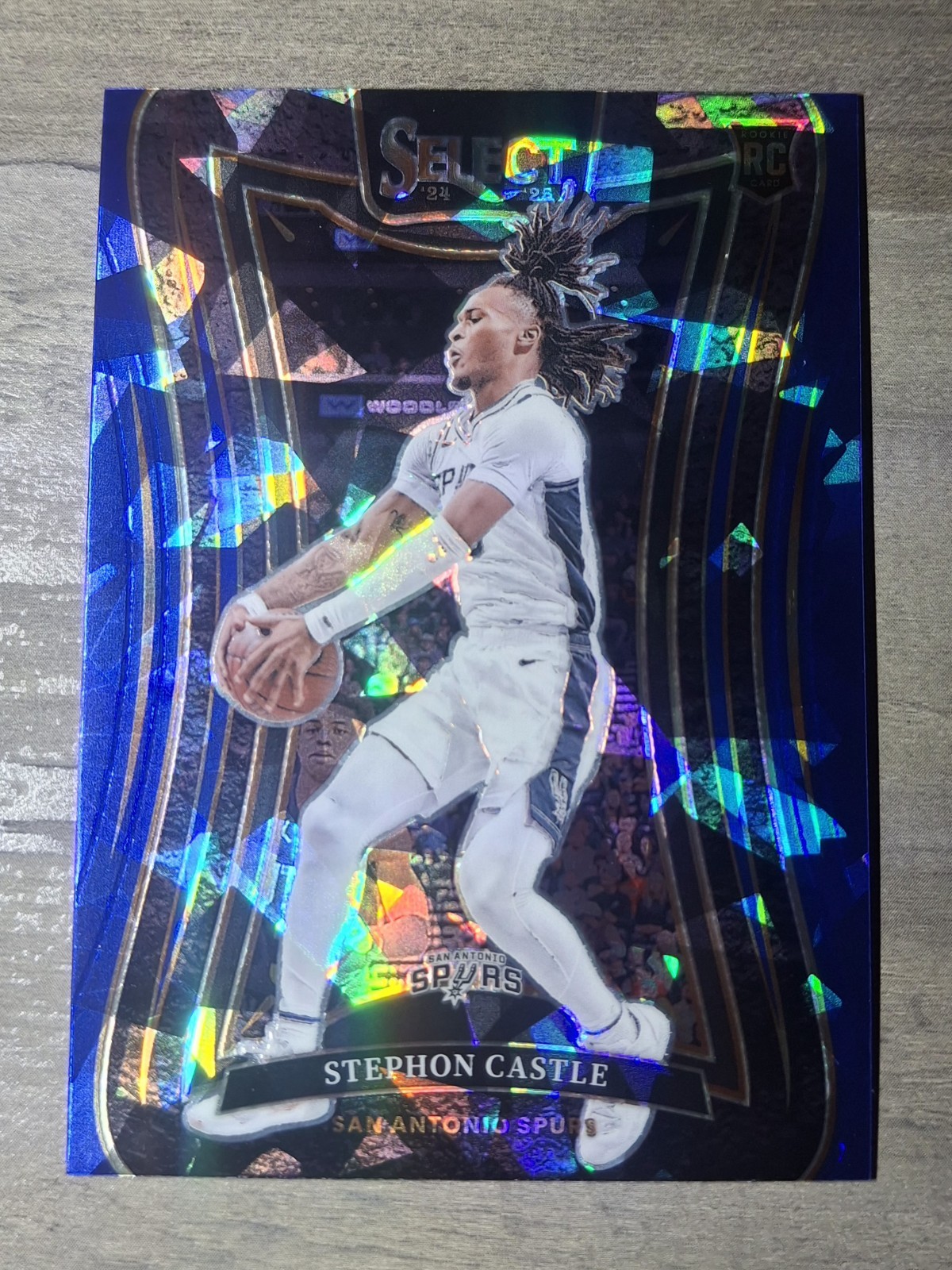 2024-25 Select Basketball Stephon Castle Mezzanine Cracked Ice Blue Prizm RC