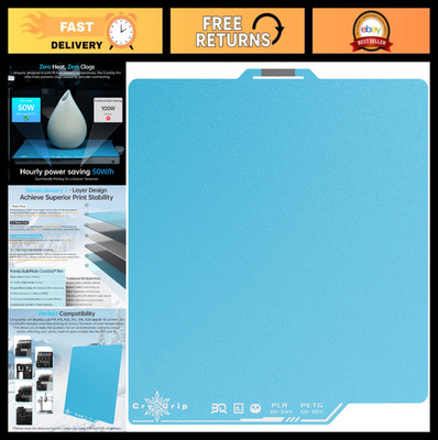 Frostbite Panda Build Plate 257x257MM for Bambu-Lab P1P P1S P2S X1C X2D X1E A1 3