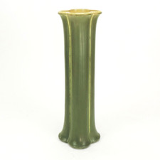 Rookwood Pottery production tall lobed form vase arts  craft matte green 17.25"