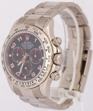 Rolex Daytona Cosmograph BLACK RACING Red 18K White Gold Oyster Watch 116509 3