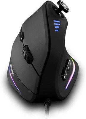 Zelotes Vertikale Gaming Maus mit Joystick, 10000DPI, 11 programmierbare Tasten