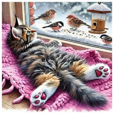 Diamond Art Kits for Adults Cat, 5D Animal Cat Diamond Painting Kits for Adul...