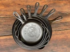 Griswold Cast Iron Matching Large Logo Skillet Set (3-9)