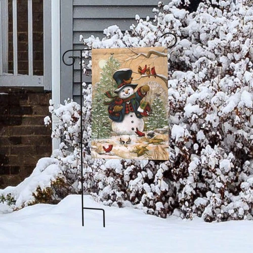 Briarwood Lane Winter Friends and Snowman Garden Flag - Thumbnail 4