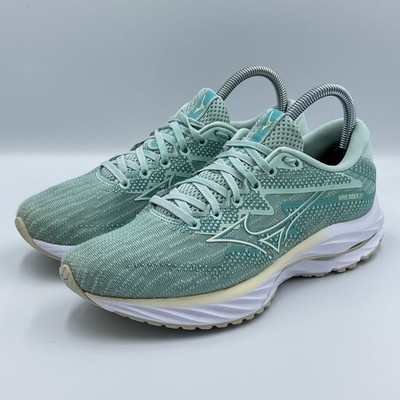 Mizuno Wave Rider 27 Mint Green White Women s Size 7.5 Running Shoes J1GD230374