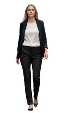 Zara Black Jacquard Floral Straight Leg Trousers LARGE TO XL see measurements 