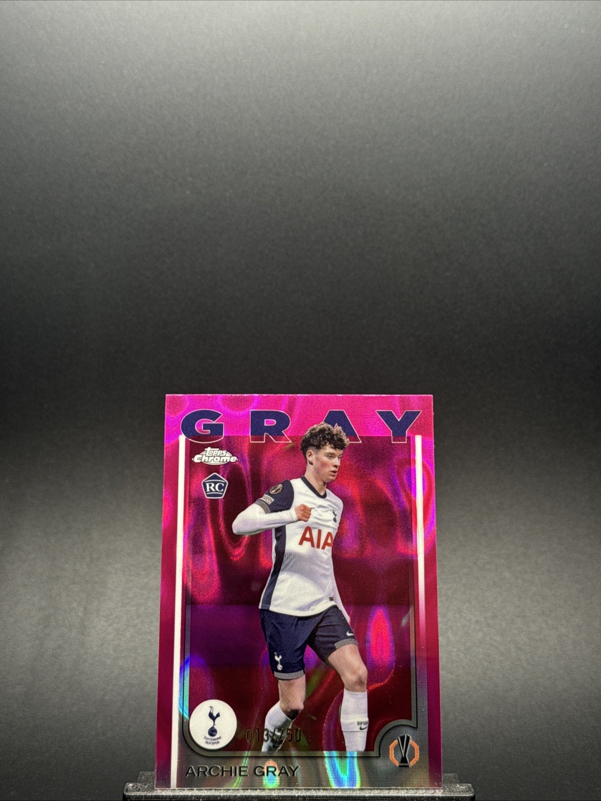 2024-25 Topps Chrome UCC Archie Gray Pink Lava Refractor 13/250 #170 RC Spurs